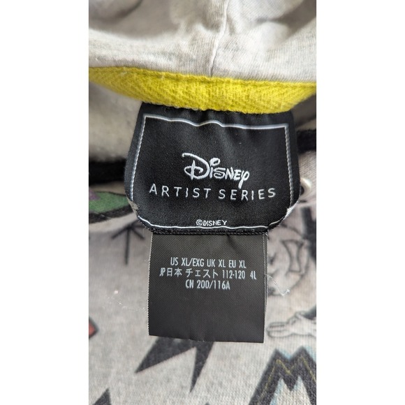 Disney Artist Series Mickey Mouse All Over Print Hoodie‎ Oversized Sweatshirt XL - Picture 4 of 6